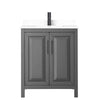 Custom image for Dark Gray with Matte Black Trim / White Cultured Marble / No Mirror