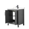 Custom image for Dark Gray with Matte Black Trim / White Cultured Marble / No Mirror