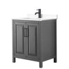 Custom image for Dark Gray with Matte Black Trim / White Cultured Marble / No Mirror
