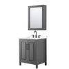 Custom image for Dark Gray with Matte Black Trim / White Cultured Marble / Medicine Cabinet