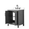 Custom image for Dark Gray with Matte Black Trim / White Cultured Marble / No Mirror
