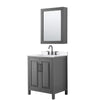 Custom image for Dark Gray with Matte Black Trim / White Quartz / Medicine Cabinet