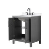 Custom image for Dark Gray with Matte Black Trim / White Quartz / No Mirror