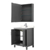 Custom image for Dark Gray with Polished Chrome Trim / Carrara Cultured Marble / Medicine Cabinet
