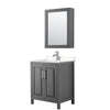 Custom image for Dark Gray with Polished Chrome Trim / Carrara Cultured Marble / Medicine Cabinet