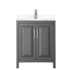 Custom image for Dark Gray with Polished Chrome Trim / Carrara Cultured Marble / No Mirror