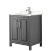 Custom image for Dark Gray with Polished Chrome Trim / Carrara Cultured Marble / No Mirror