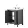 Custom image for Dark Gray with Polished Chrome Trim / Carrara Cultured Marble / No Mirror