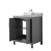Custom image for Dark Gray with Polished Chrome Trim / White Carrara Marble / No Mirror