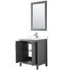 Custom image for Dark Gray with Polished Chrome Trim / White Cultured Marble / 24