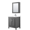 Custom image for Dark Gray with Polished Chrome Trim / White Cultured Marble / Medicine Cabinet