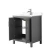 Custom image for Dark Gray with Polished Chrome Trim / White Cultured Marble / No Mirror