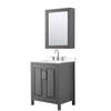 Custom image for Dark Gray with Polished Chrome Trim / White Cultured Marble / Medicine Cabinet