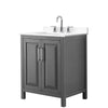 Custom image for Dark Gray with Polished Chrome Trim / White Cultured Marble / No Mirror