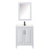 Custom image for White with Matte Black Trim / Carrara Cultured Marble / Medicine Cabinet