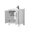 Custom image for White with Matte Black Trim / Carrara Cultured Marble / No Mirror