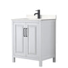 Custom image for White with Matte Black Trim / Carrara Cultured Marble / No Mirror