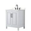 Custom image for White with Matte Black Trim / Carrara Cultured Marble / No Mirror