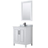 Custom image for White with Matte Black Trim / White Carrara Marble / 24