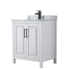 Custom image for White with Matte Black Trim / White Carrara Marble / No Mirror