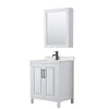 Custom image for White with Matte Black Trim / Giotto Quartz / Medicine Cabinet