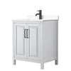 Custom image for White with Matte Black Trim / White Cultured Marble / No Mirror