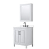 Custom image for White with Matte Black Trim / White Quartz / Medicine Cabinet