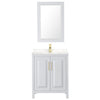 Custom image for White with Brushed Gold Trim / Carrara Cultured Marble / 24