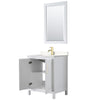Custom image for White with Brushed Gold Trim / Carrara Cultured Marble / 24