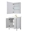Custom image for White with Brushed Gold Trim / Carrara Cultured Marble / Medicine Cabinet