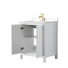 Custom image for White with Brushed Gold Trim / Carrara Cultured Marble / No Mirror