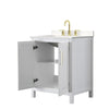 Custom image for White with Brushed Gold Trim / Carrara Cultured Marble / No Mirror