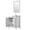 Custom image for White with Brushed Gold Trim / White Carrara Marble / 24