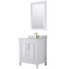Custom image for White with Brushed Gold Trim / White Carrara Marble / 24