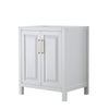 Custom image for White with Brushed Gold Trim / No Mirror