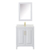 Custom image for White with Brushed Gold Trim / Giotto Quartz / Medicine Cabinet