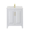 Custom image for White with Brushed Gold Trim / Giotto Quartz / No Mirror