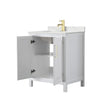 Custom image for White with Brushed Gold Trim / Giotto Quartz / No Mirror