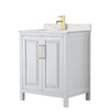 Custom image for White with Brushed Gold Trim / Giotto Quartz / No Mirror