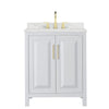 Custom image for White with Brushed Gold Trim / Giotto Quartz / No Mirror