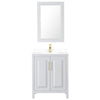 Custom image for White with Brushed Gold Trim / White Cultured Marble / 24