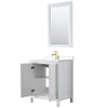 Custom image for White with Brushed Gold Trim / White Cultured Marble / 24
