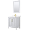 Custom image for White with Brushed Gold Trim / White Cultured Marble / 24