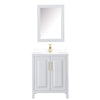 Custom image for White with Brushed Gold Trim / White Cultured Marble / Medicine Cabinet