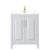 Custom image for White with Brushed Gold Trim / White Cultured Marble / No Mirror