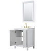 Custom image for White with Brushed Gold Trim / White Cultured Marble / 24