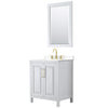 Custom image for White with Brushed Gold Trim / White Cultured Marble / 24