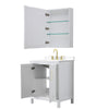 Custom image for White with Brushed Gold Trim / White Cultured Marble / Medicine Cabinet