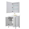 Custom image for White with Brushed Gold Trim / White Quartz / Medicine Cabinet