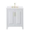 Custom image for White with Brushed Gold Trim / White Quartz / No Mirror
